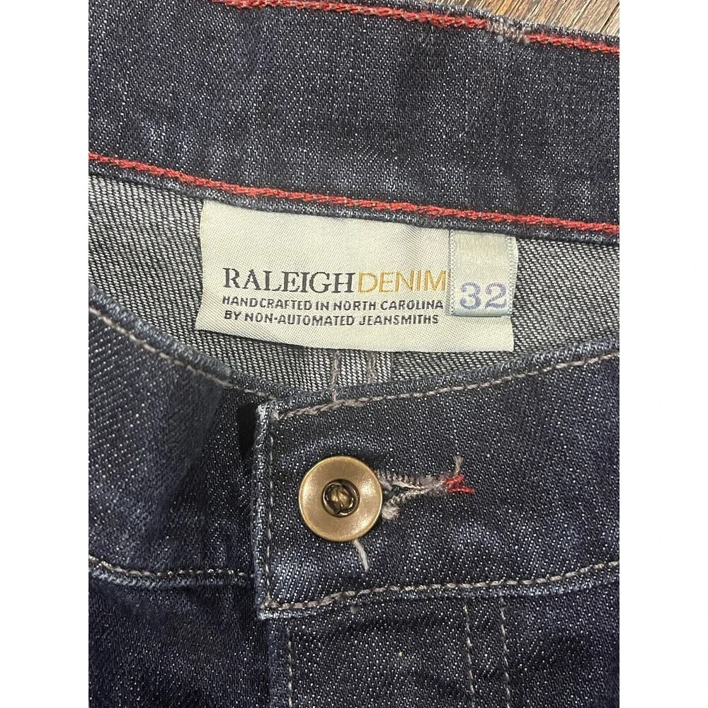 Raleigh Denim Jones Jeans Mens 32 x 30 Blue Slim Straight Fit Handcrafted Signed - Picture 3 of 12